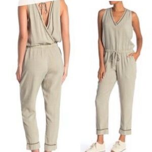 CLOTH & STONE Crossback Crochet Trim Jumpsuit size S